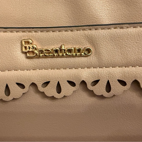 B Brentano Vegan Blush Crossbody Bag with Lace Detail and Adjustable Strap - Picture 2 of 5